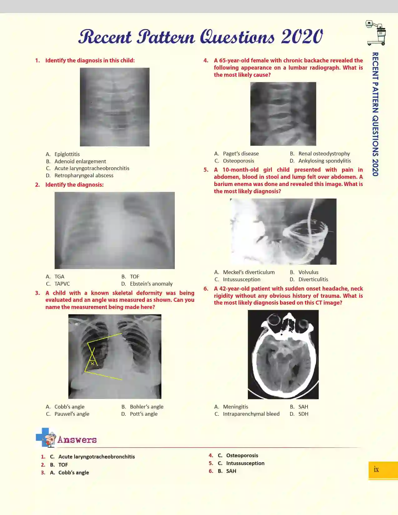 مجموعه سوالات مفهومی تخصصی رادیولوژی برای آزمون پرومتریک و پیرسون - تصویر 2