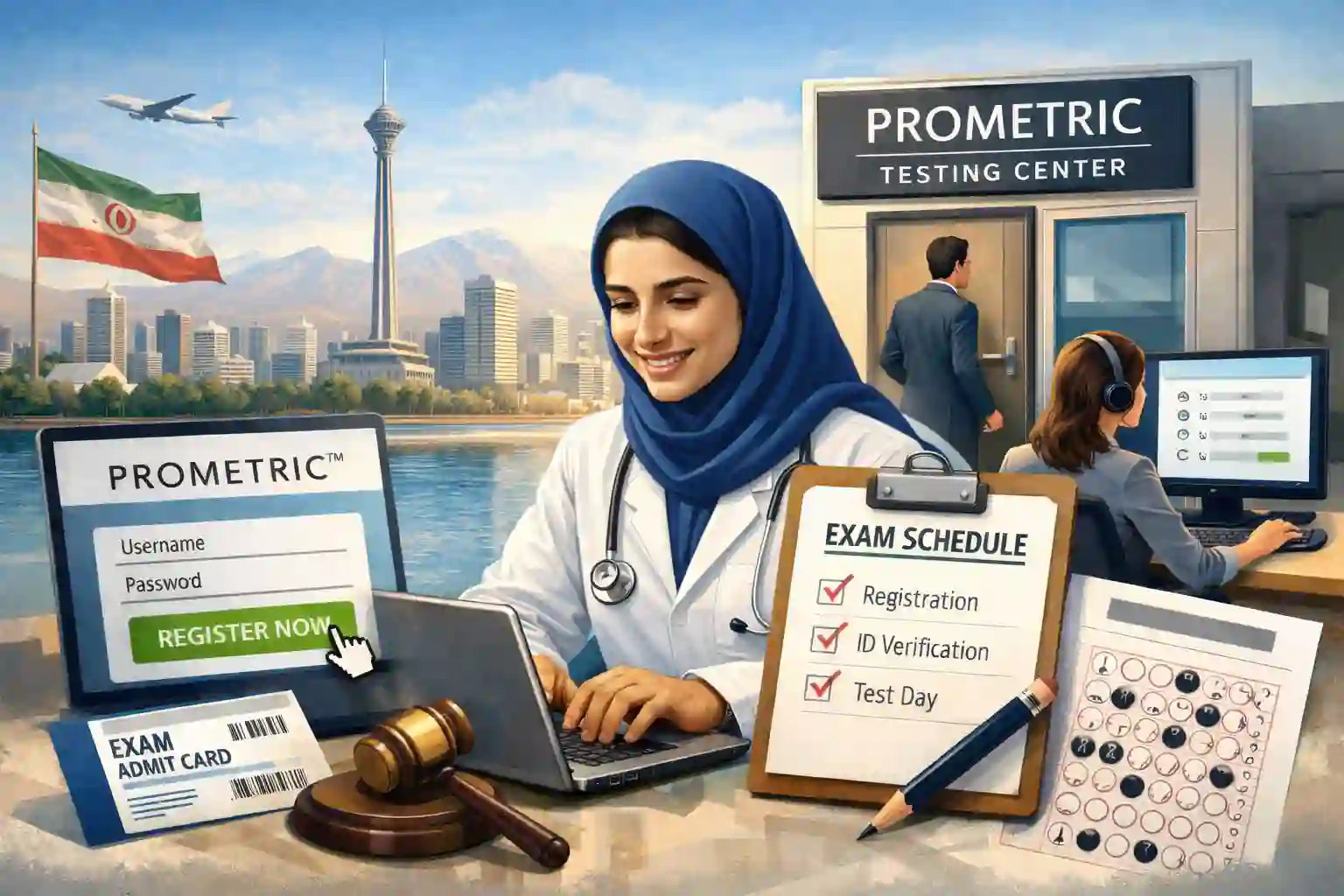 نحوه ثبت نام و مراحل برگزاری آزمون پرومتریک دبی