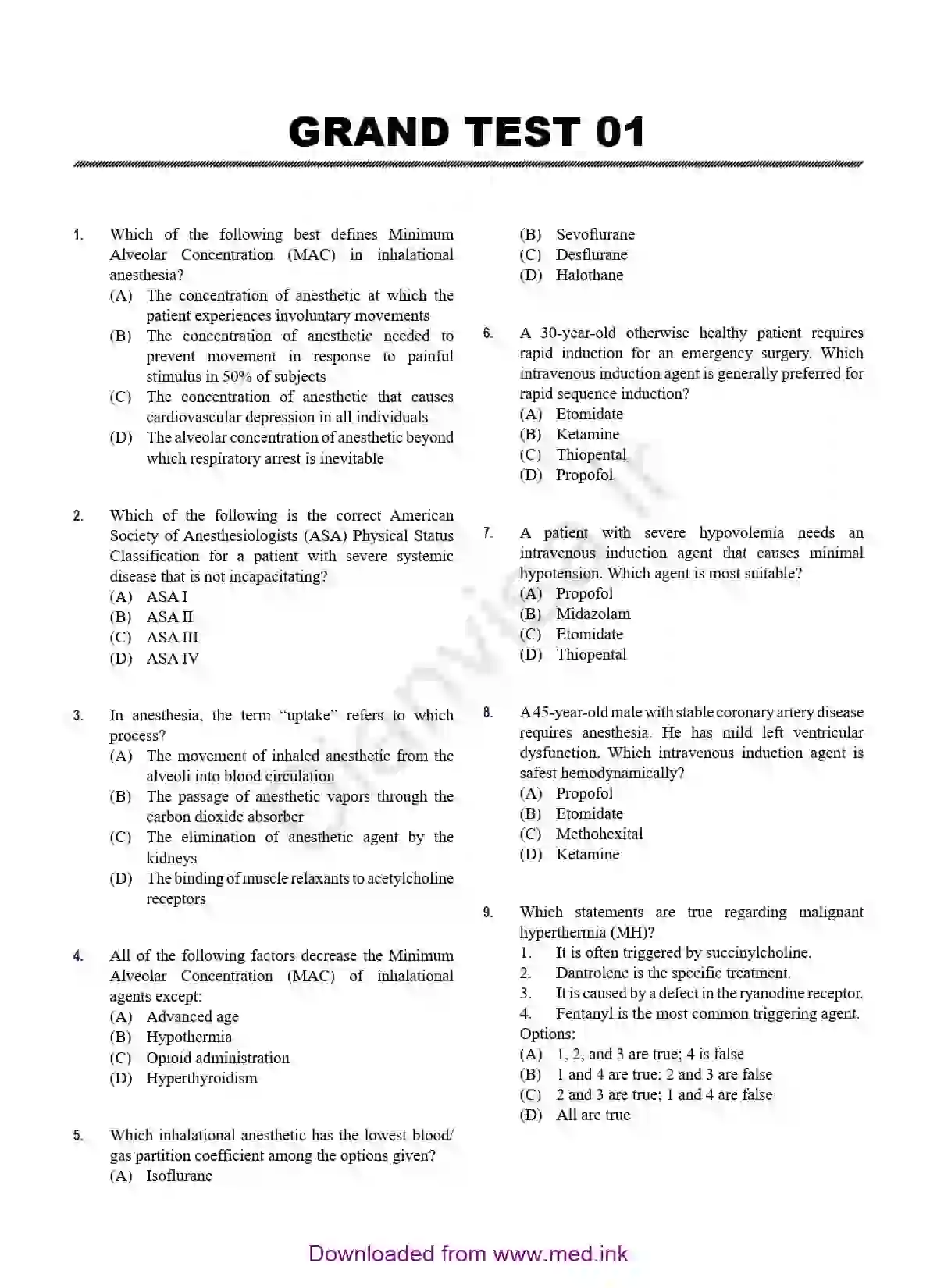 منبع جامع آزمون پرومتریک و پیرسون بیهوشی | سوال چهار گزینه ای با پاسخ تشریحی - تصویر 2