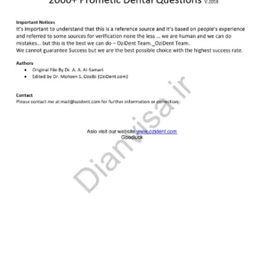 مجموعه جامع 2000 سوال پرومتریک دندانپزشکی | Endodontics