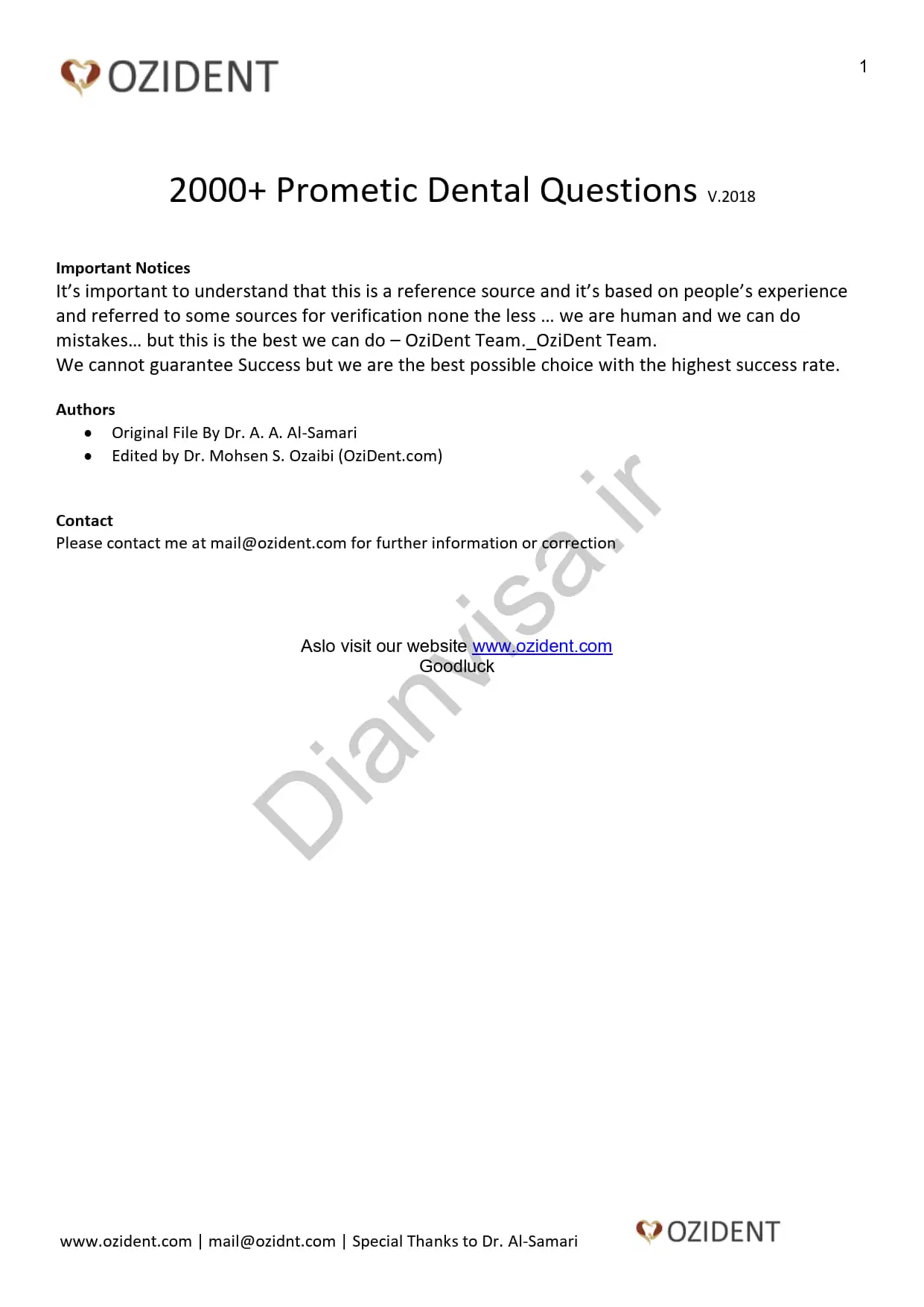 مجموعه جامع 2000 سوال پرومتریک دندانپزشکی | Endodontics